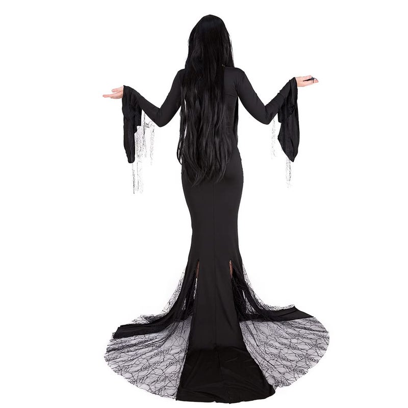 Cosplay.fm Women's Vintage Gothic Long Dress Witch Style Black Dress Halloween Cosplay Costume Dress (S, Black) - Image 5